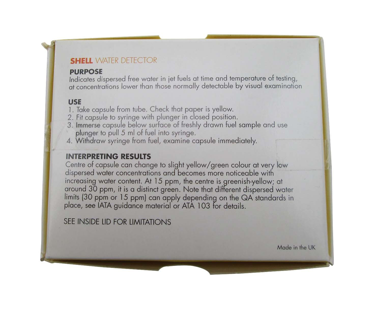 Shell Water Detector AER3019 Pill Tests – Box of 80