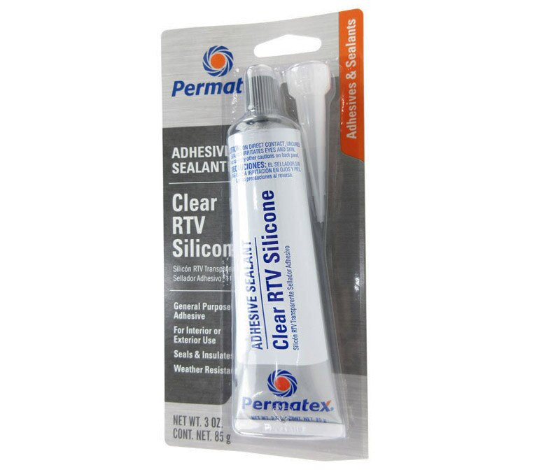 PERMATEX Clear RTV Silicone Adhesive Sealant 3 oz Tube at