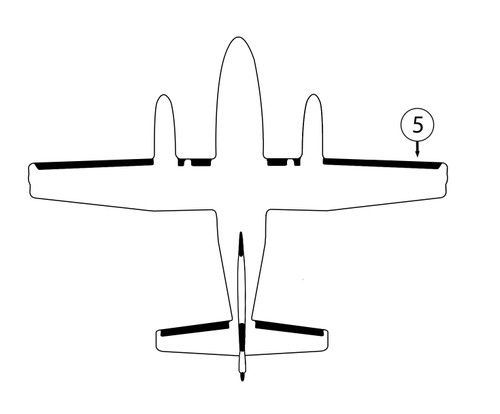 GOODRICH P27S7D5109-08 FASTboot® Cessna 441 RH Nacelle - Tip De-Ice Boot