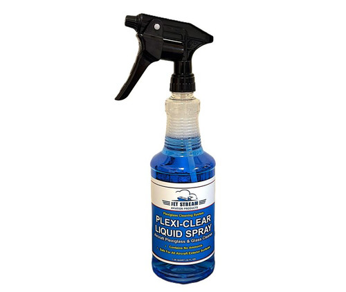 JET STREAM® PC12 Plexi-Clear Anti-Static Aircraft Plexiglass Polish - Quart Trigger-Spray Bottle - 12/Pack