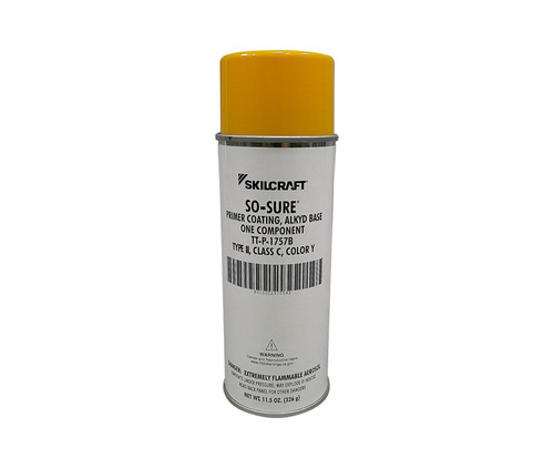 Skilcraft® 0084-331 SO SURE® Clear Yellow TT-P-1757, Type 1 & 2 Spec Alkyd One Component Primer Coating - 11.5 oz Aerosol Can