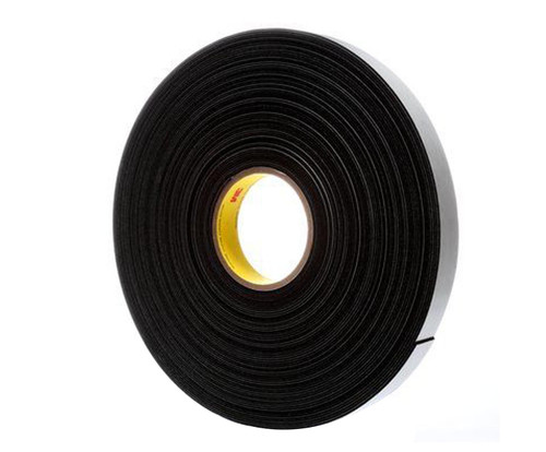 3M™ 021200-04858 Black 4516 Single-Coated 62 Mil Vinyl Foam Tape - 2" x 36 Yard Roll - 6/Case