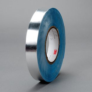 3M™ 051138-95640 Silver 435 13.5 Mil Vibration Damping Aluminum Foil Tape - 2" x 36 Yard Roll - 18/Case