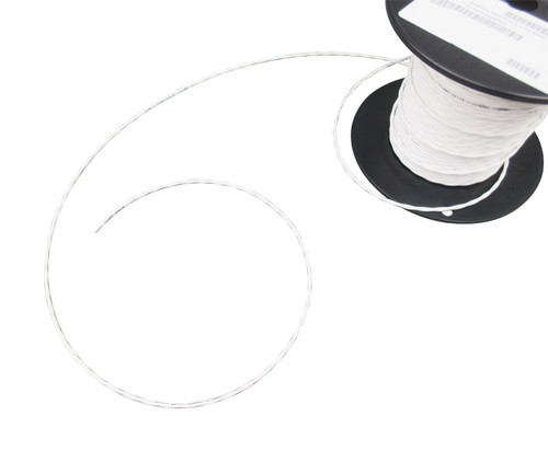 Military Specification M27500/22SR2S23 White Jacket 22 AWG 2 Conductor Shielded Cable - 100-Foot Length
