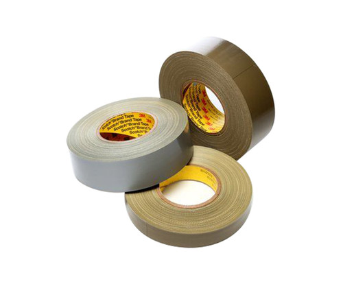 3M™ 021200-06968 Scotch® 390 Olive 11.7 Mil Polyethylene Coated Cloth Tape - 1" x 60 Yard Roll - 36/Case