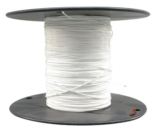 Military Specification M22759/32-20-9 White 20 AWG PTFE Tapes/Coated Fiberglass Braid Wire - 100-Ft/Roll
