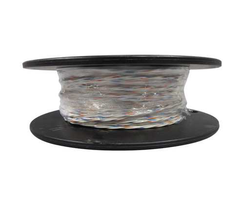 Military Specification M27500/24RC3U00 White Jacket 24 AWG 2 Conductor Cable - 40-Foot Length