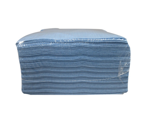 Sontara® MP1213BG Blue 12" x 13" 1/4 Folded Multipurpose Shop Towel - 50-Wipe Bag - 18/Pack