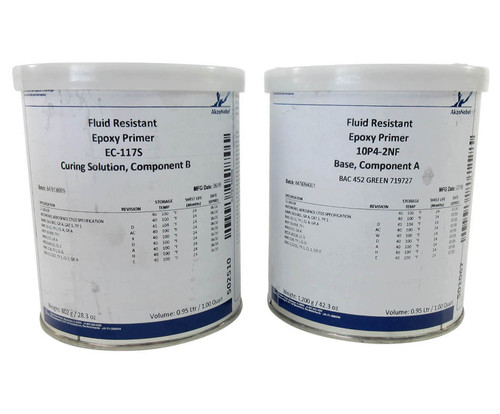 AkzoNobel 10P4-2NF/EC-117S BAC 452 Green BMS10-11 Type I, Class A, Grade A Spec Fluid Resistant Epoxy Primer - 2 Quart Kit