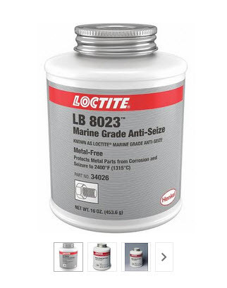 Henkel 34026 LOCTITE® LB 8023™ Marine Grade Anti-Seize - 453.6 Gram (16 oz) Brush Top Jar
