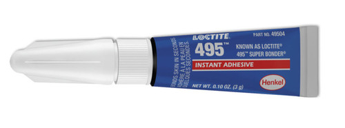 Henkel 49504 LOCTITE® 495™ SUPERBONDER® Clear Low Viscosity General-Purpose Instant Adhesive - 3 Gram (.10 oz) Tube