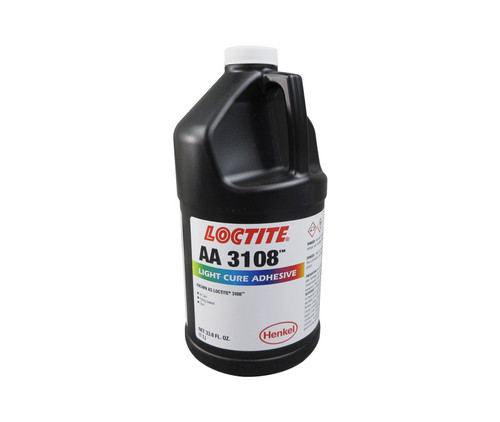 Henkel 28400 LOCTITE® AA 3108™ translucent Light-Cure Acrylic Adhesive - Liter (33.8 oz) Bottle - 4/Case