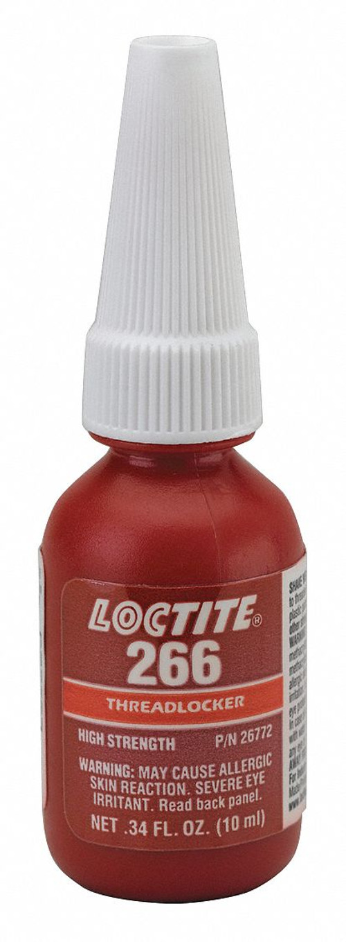 Henkel 26772 LOCTITE® 266™ Red-Orange High Strength High Temperature Threadlocker - 10 mL (0.34 oz) Bottle