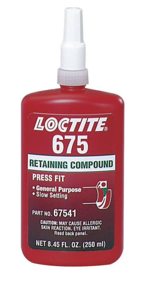 Henkel 67541 LOCTITE® 675™ Green High-Strength Press Fit Retaining Compound - 250 mL (8.45 oz) Bottle