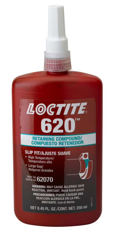 Henkel 62070 LOCTITE® 620™ Green High-Strength Slip Fit Retaining Compound - 250 mL (8.45 oz) Bottle