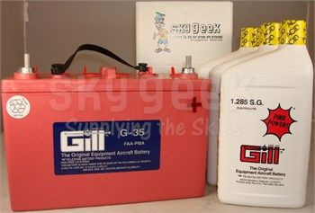 Gill G-35 Aircraft Battery with Acid