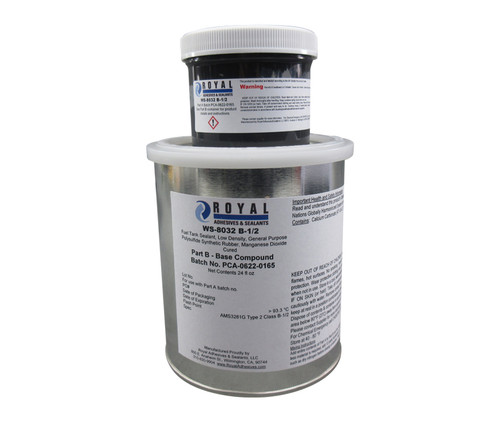 ROYAL® WS-8032 B-1/2 Dark Gray AMS-3281 Type I Spec Fuel Tank & Fuselage Sealant - Quart Kit - 6/Case