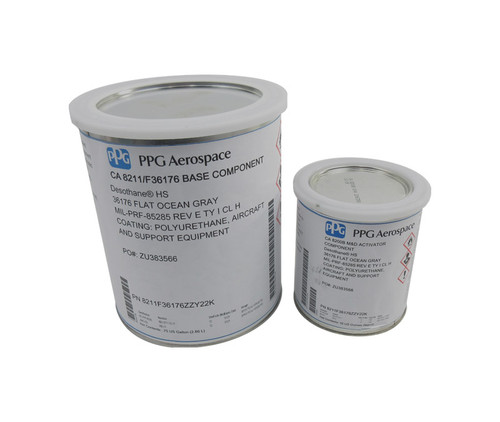 PPG® Desothane® CA8211/FS#36176 Gray MIL-PRF-85285 TY I Spec Polyurethane Topcoat - Gallon Kit - 4/Case