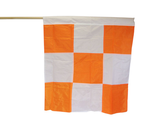 Safety Flag APF60 Orange/White Checkered 36" x 36" Airport Flag Mounted on 60" Dowel - 24/Pack