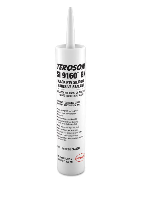 Henkel TEROSON® SI 9160 BL™ Black RTV Silicone Adhesive Paste - 300 mL (10.15 oz) Cartridge - 12/Case