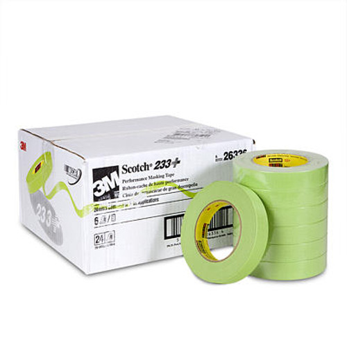 3M™ 051115-64761 Scotch® 233+ Green 6.6 Mil Performance Paper Masking Tape - 24/Pack