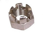Aeronautical Standard AN310C6 Stainless Steel Nut, Plain, Castellated, Hexagon - 3/Pack