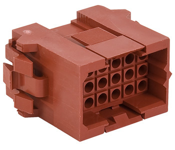 TE Connectivity 207443-1 Red Housing Receptacle, 18 Position Square Grid Socket - 5/Pack