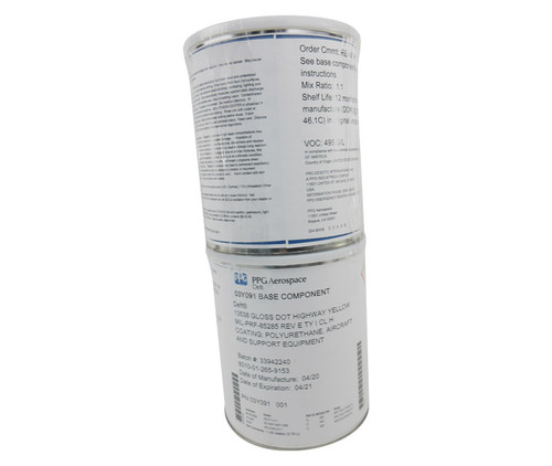 PPG® Deft® 03-Y-091 FS#13538 Yellow MIL-PRF-85285 Type I, Class H Spec Polyurethane Military Topcoat - Gallon Kit