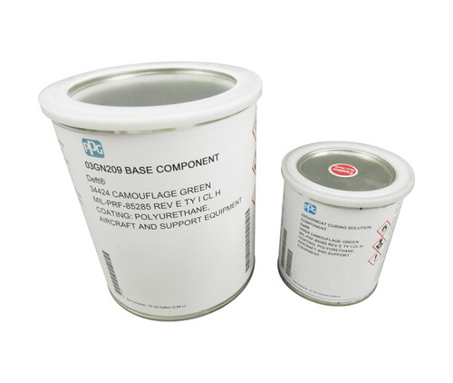 PPG® Deft® 03-GN-209 FS#34424 Green MIL-PRF-85285 Type I, Class H Spec Polyurethane Military Topcoat - Gallon Kit