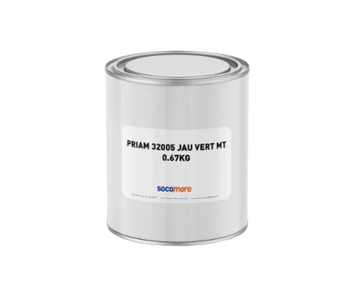 Socomore PRIAM 32005 Matte Yellow-Green Matte PART-A Solvent-Based Polyurethane Topcoat - 0.67 Kg Can - 5/Pack