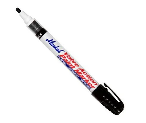 Markal 96823 Black Valve Action Paint Marker - 1/8" (3 mm) Mark Size - 10/Pack