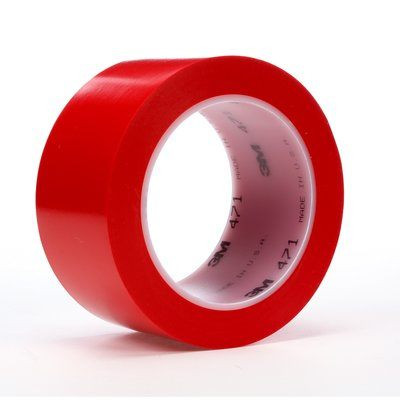 3M™ 021200-06469 Red 471 5.2 Mil Vinyl Tape - 3" x 36 Yard Roll - 12/Pack