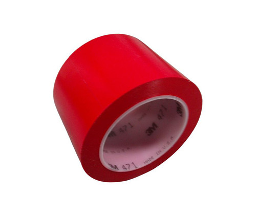 3M™ 021200-06469 Red 471 5.2 Mil Vinyl Tape - 3" x 36 Yard Roll - 12/Pack