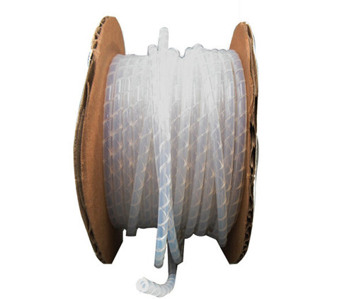 ICO-Rally SWT-1/8 Natural 0.125" OD x 0.030" Wall Teflon Spiral Wrap Tubing - 25/Foot