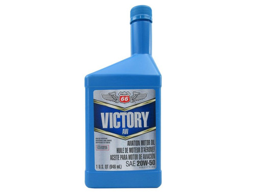 Phillips 66® Victory® AW 20W-50 Multi-Grade Piston Engine Aircraft Oil - Quart Bottle