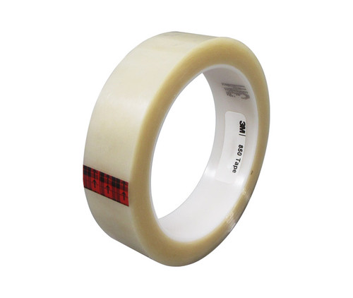 3M™ 021200-03569 Transparent 850 Polyester 1.9 Mil Film Tape - 1" x 72 Yard Roll - 36/Pack