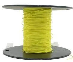 Military Specification M22759/16-20-4 Yellow 20 AWG PTFE Tapes/Coated Fiberglass Braid Wire - 100-Ft/Roll