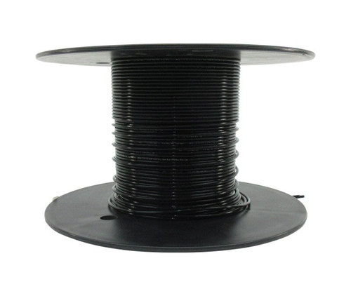 Military Specification M22759/11-24-0 Black 24 AWG PTFE Tapes/Coated Fiberglass Braid Wire - 500-Ft/Roll