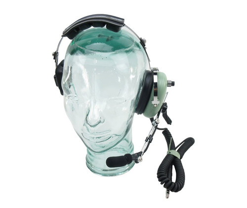 David Clark 18491G-03 Model H3392 Black 5' Coil Cord Single-Ear De-Icing Wire Boom Headset