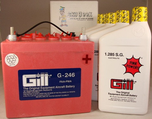 Gill G-246 Aircraft Battery with Acid