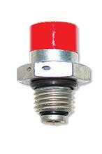 Curtis CCA-5800-3 Brass 7/16"-20 UNF x .620 Long Push to Open/Non-Locking Straight Thread Drilled Fuel Drain Valve