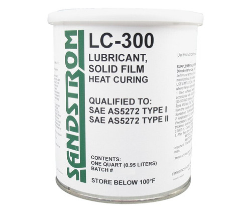 Sandstrom LC-300 Flat Dark Gray AS5272 Type I & II Spec Heat Cure Solid Film Lubricant - Quart Can