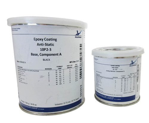 AkzoNobel 10P2-3/EC-110 Flat Black AkzoNobel Aerospace CTGS Spec Anti-Static Conductive Epoxy Coating - Quart Kit