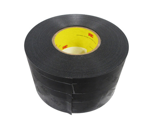 3M™ 021200-24340 Matte Black 4" 8663 HS 18 Mil Skip Slit Liner Polyurethane Protective Tape - 4" x 36 Yard Roll
