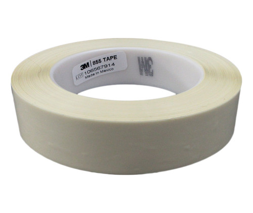 3M™ 021200-05742 White 855 High 3.2 Mil Temperature Nylon Film Tape - 1" x 72 Yard Roll