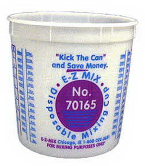 E-Z MIX® 70165 Plastic 5-Quart Disposable Graduated Display Paint Mixing Cup - Box of 25