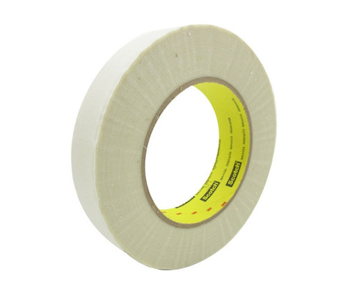 3M™ 021200-03017 Scotch® 361 White 7.5 Mil Glass Cloth Tape - 1" x 60 Yard Roll