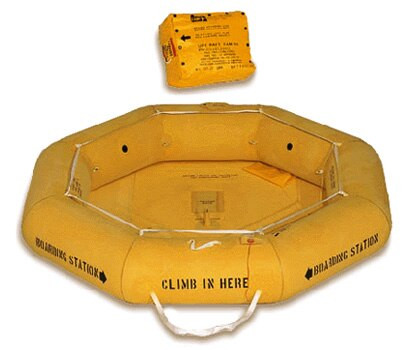 EAM Worldwide R0101A102 Yellow T4 Single Tube 4-Man FAR 135 Aviation Life Raft