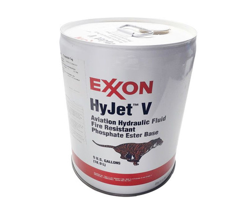 Exxon™ HyJet™ V BMS 3-11P Type V, Grade A/C Spec Fire-Resistant Aviation Hydraulic Fluid - 5 Gallon Pail