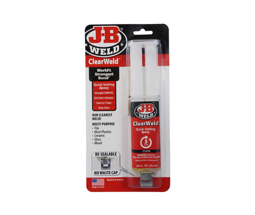 J-B Weld™ 50112 ClearWeld™ Quick-Setting Epoxy - 25 mL Syringe